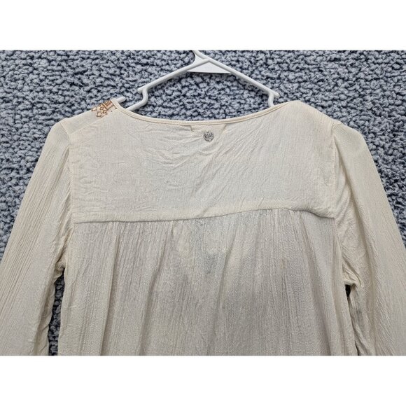 Billabong Boho Blouse Size S Fairy Cottagecore Peasant Western Bell Sleeve Cream - Picture 8 of 13